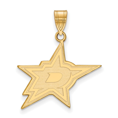 10k Gold NHL LogoArt Dallas Stars Large Pendant