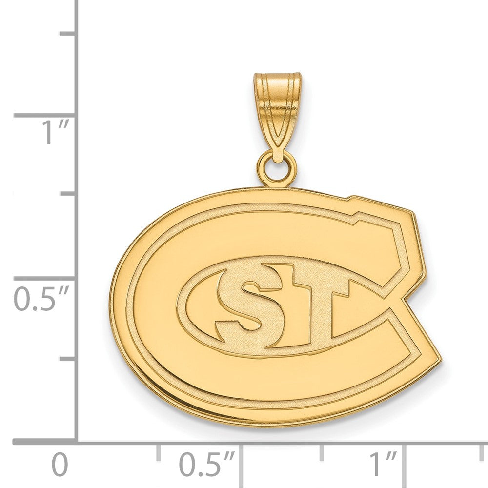 Sterling Silver Gold-plated LogoArt St. Cloud State University Large Pendant