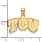 10k Gold LogoArt Texas Christian University T-C-U Small Pendant