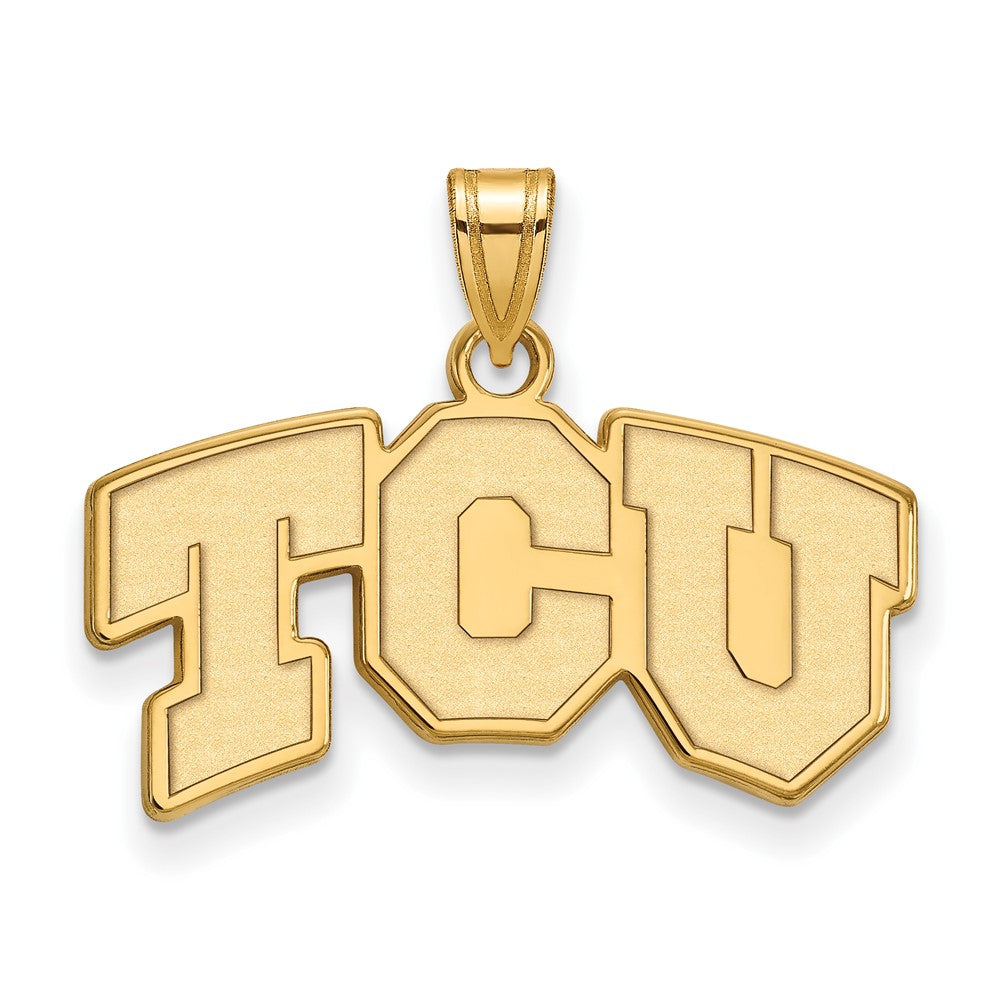 14k Gold LogoArt Texas Christian University T-C-U Small Pendant