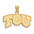 Sterling Silver Gold-plated LogoArt Texas Christian University T-C-U Small Pendant