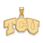 10k Gold LogoArt Texas Christian University T-C-U Small Pendant