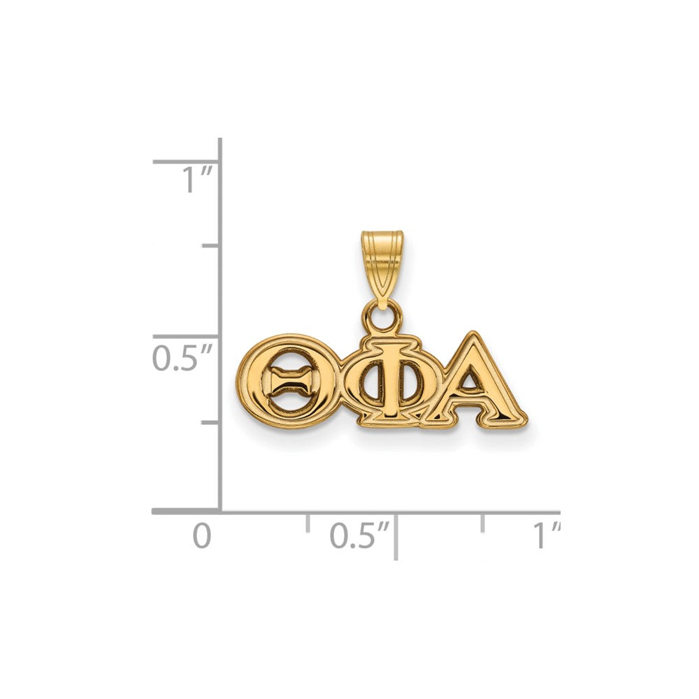 Sterling Silver Gold-plated LogoArt Theta Phi Alpha Sorority Greek Letters Small Pendant