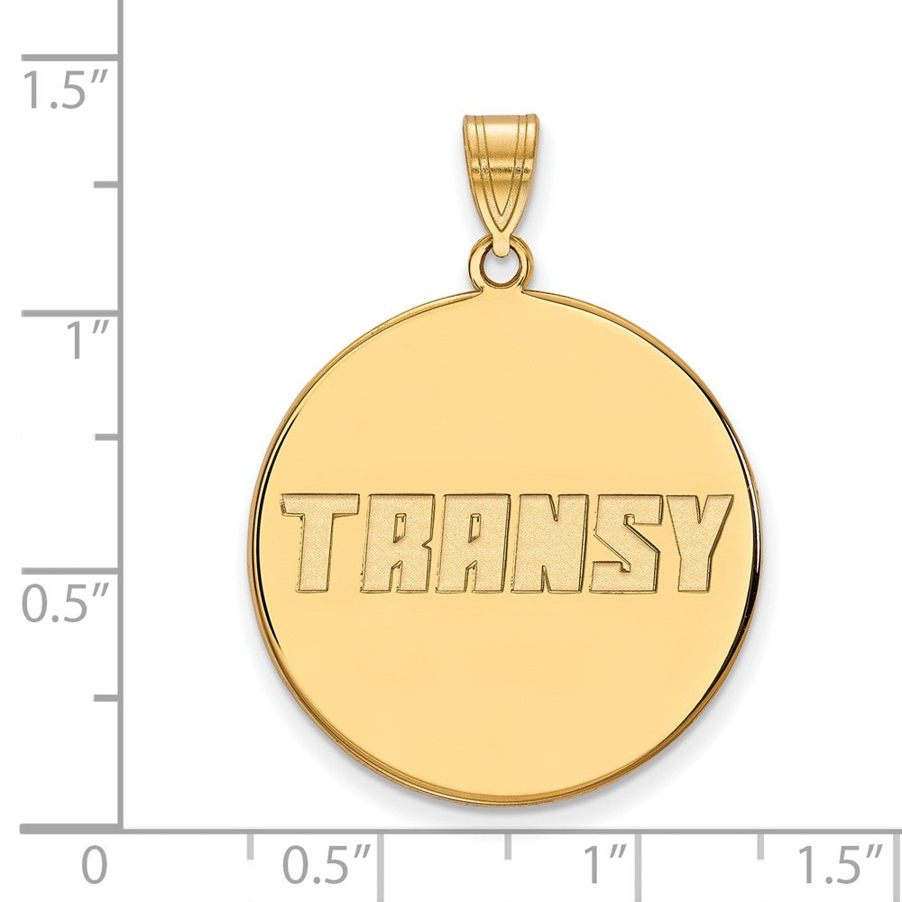 10k Gold LogoArt Transylvania University Extra Large Disc Pendant