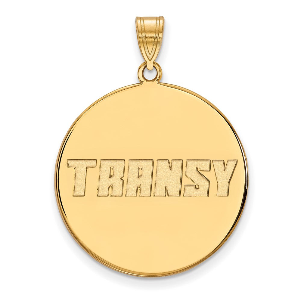 14k Gold LogoArt Transylvania University Extra Large Disc Pendant