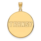 10k Gold LogoArt Transylvania University Extra Large Disc Pendant