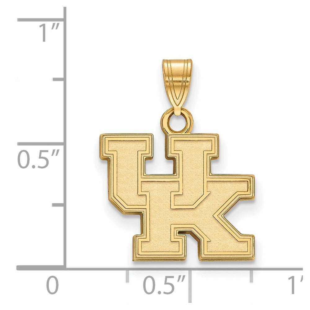 Sterling Silver Gold-plated LogoArt University of Kentucky U-K Small Pendant