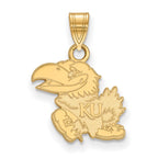 10k Gold LogoArt University of Kansas Jayhawk Small Pendant