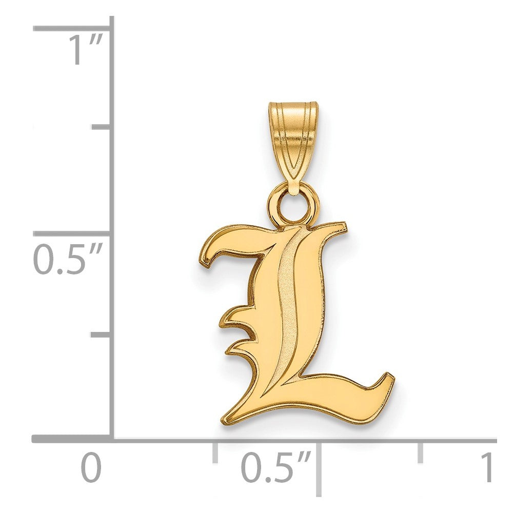 10k Gold LogoArt University of Louisville Letter L Small Pendant