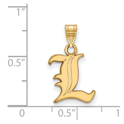 10k Gold LogoArt University of Louisville Letter L Small Pendant