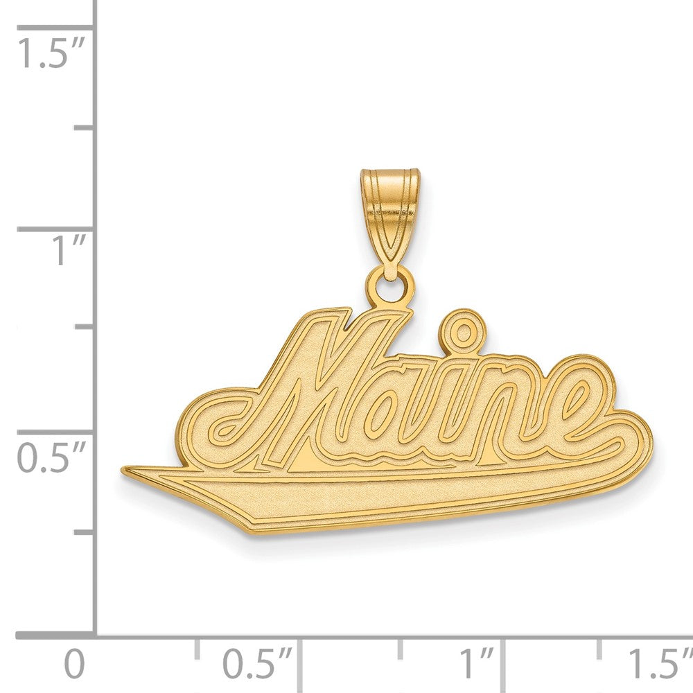 Sterling Silver Gold-plated LogoArt University of Maine Large Pendant