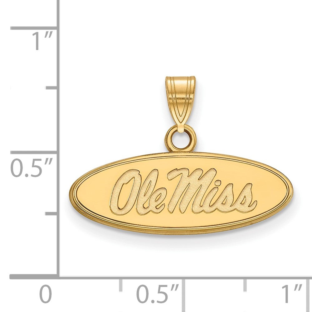 10k Gold LogoArt University of Mississippi Ole Miss Small Oval Pendant