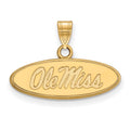 10k Gold LogoArt University of Mississippi Ole Miss Small Oval Pendant