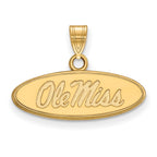 10k Gold LogoArt University of Mississippi Ole Miss Small Oval Pendant