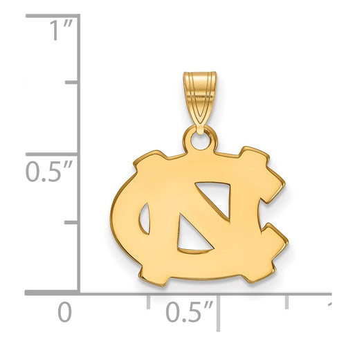 10k Gold LogoArt University of North Carolina N-C Small Pendant