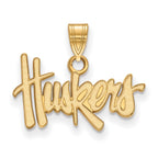 10k Gold LogoArt University of Nebraska Huskers Small Pendant