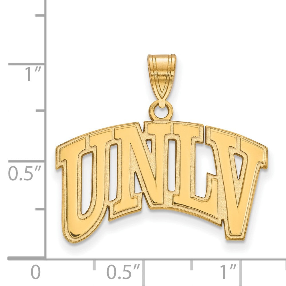 Sterling Silver Gold-plated LogoArt University of Nevada-Las Vegas U-N-L-V Large Pendant