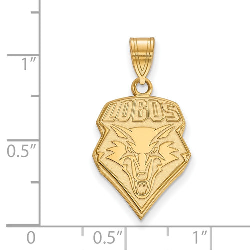 10k Gold LogoArt University of New Mexico Lobos Large Pendant