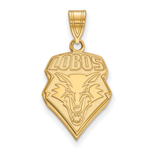 10k Gold LogoArt University of New Mexico Lobos Large Pendant