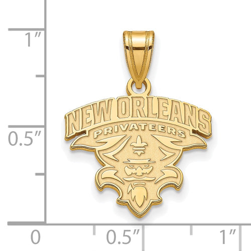 10k Gold LogoArt University of New Orleans U-N-O Medium Pendant
