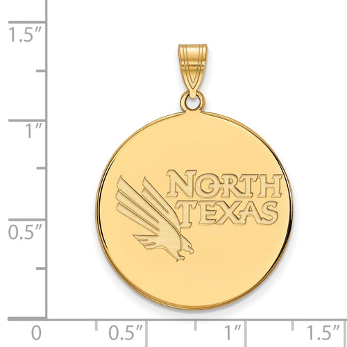10k Gold LogoArt University of North Texas Extra Large Disc Pendant