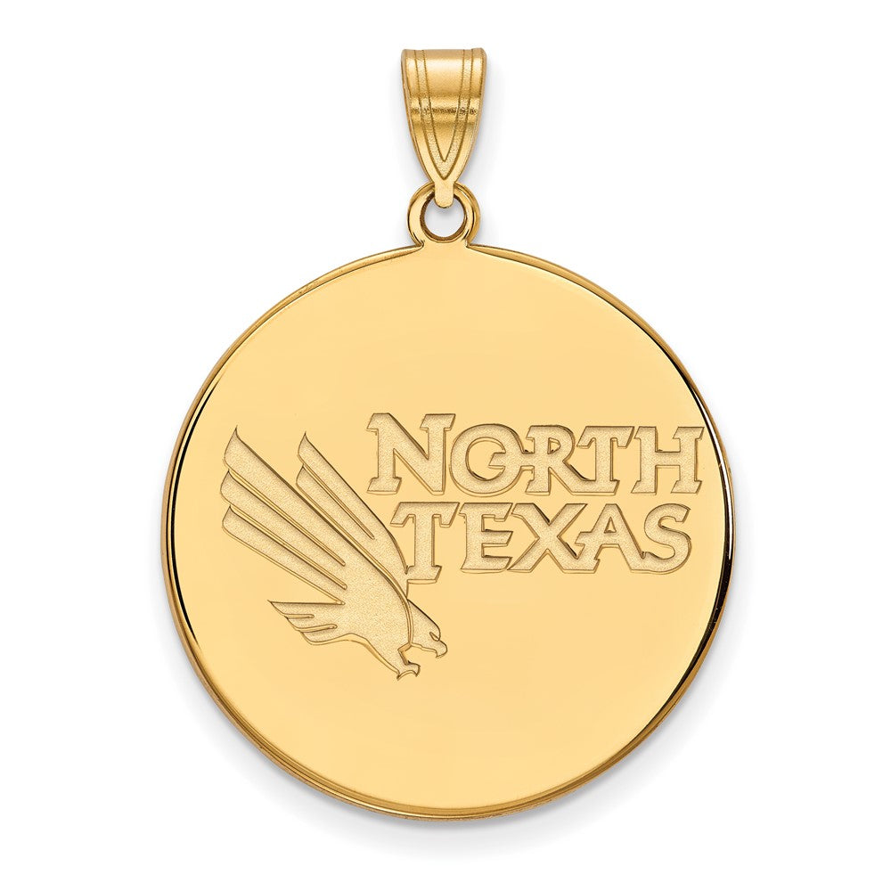 14k Gold LogoArt University of North Texas Extra Large Disc Pendant