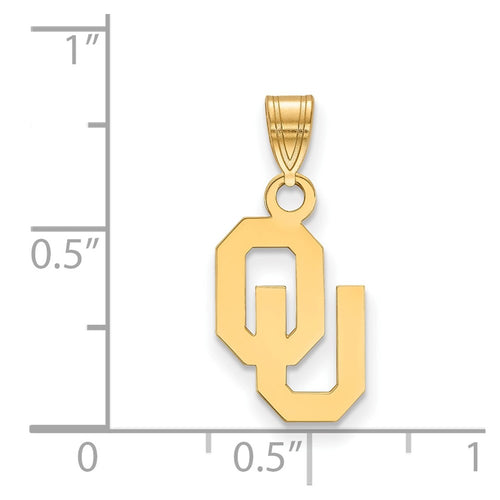10k Gold LogoArt University of Oklahoma O-U Small Pendant