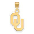 Sterling Silver Gold-plated LogoArt University of Oklahoma O-U Small Pendant