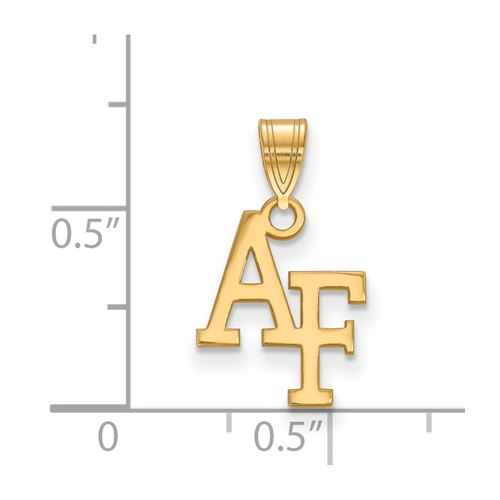 Sterling Silver Gold-plated LogoArt United States Air Force Academy A-F Small Pendant