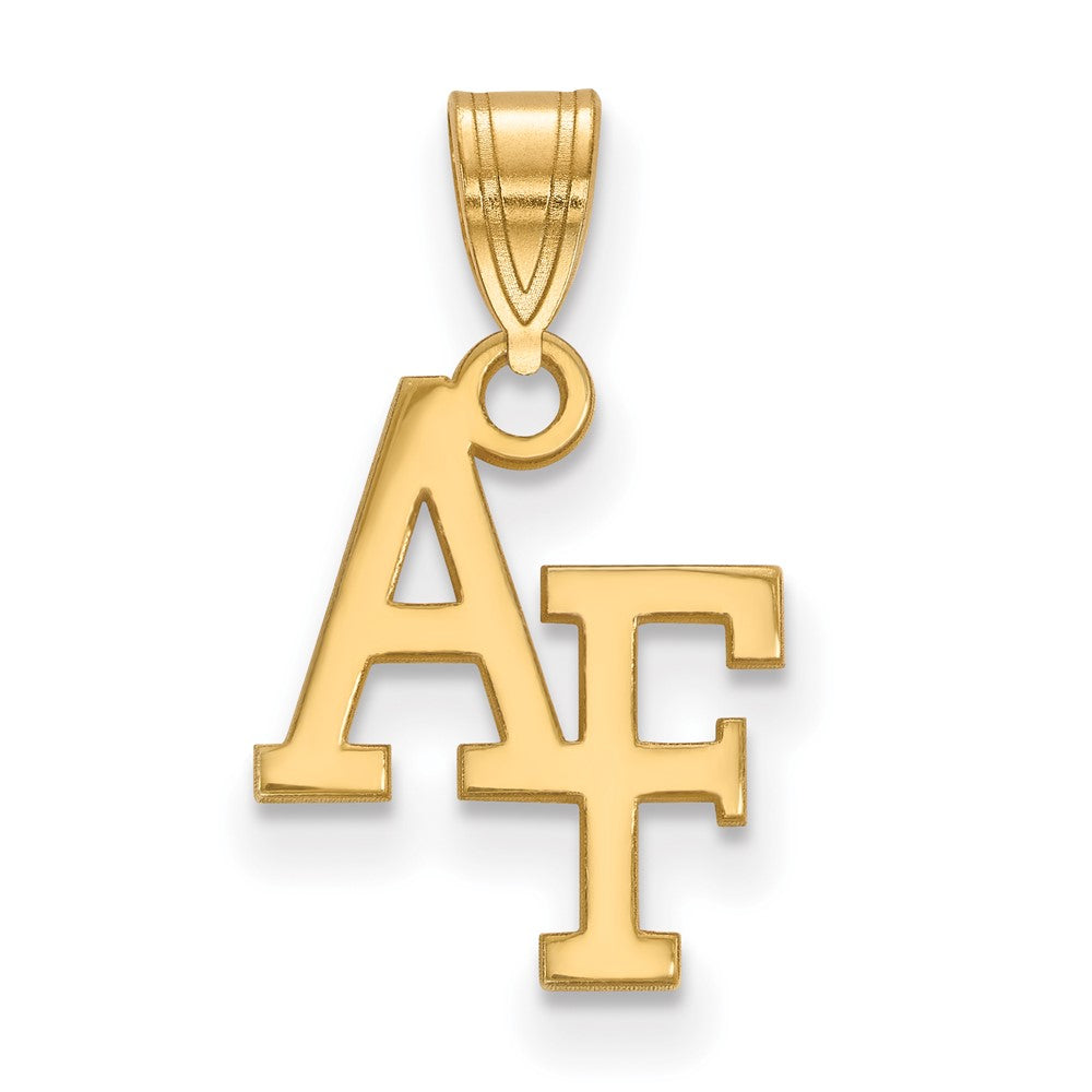 Sterling Silver Gold-plated LogoArt United States Air Force Academy A-F Small Pendant