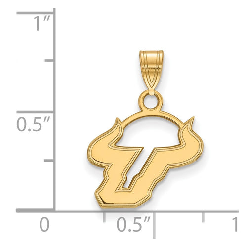 10k Gold LogoArt University of South Florida Bull Small Pendant