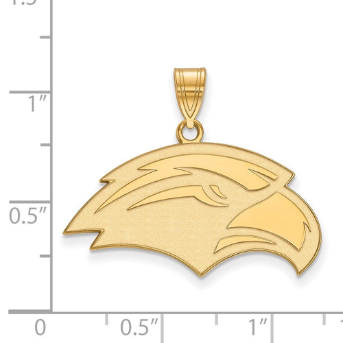 10k Gold LogoArt University of Southern Mississippi Eagle Medium Pendant