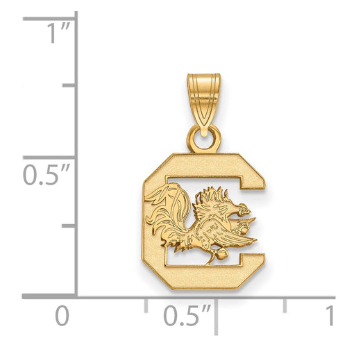 10k Gold LogoArt University of South Carolina Small Pendant
