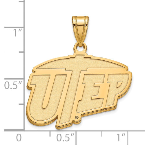 10k Gold LogoArt University of Texas at El Paso Large Pendant
