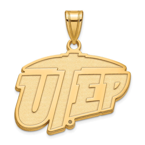 10k Gold LogoArt University of Texas at El Paso Large Pendant