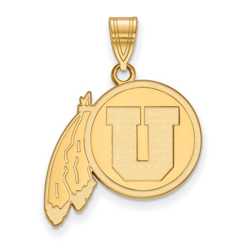 10k Gold LogoArt University of Utah Large Pendant