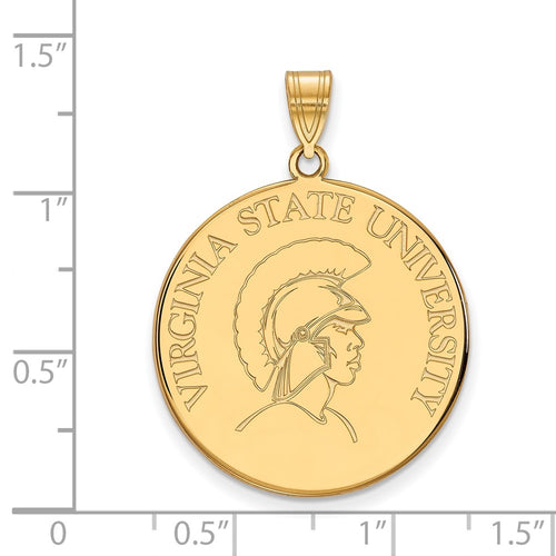 10k Gold LogoArt Virginia State University Extra Large Disc Pendant