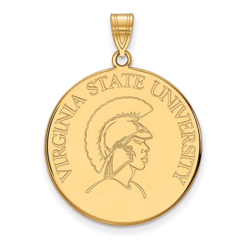 10k Gold LogoArt Virginia State University Extra Large Disc Pendant