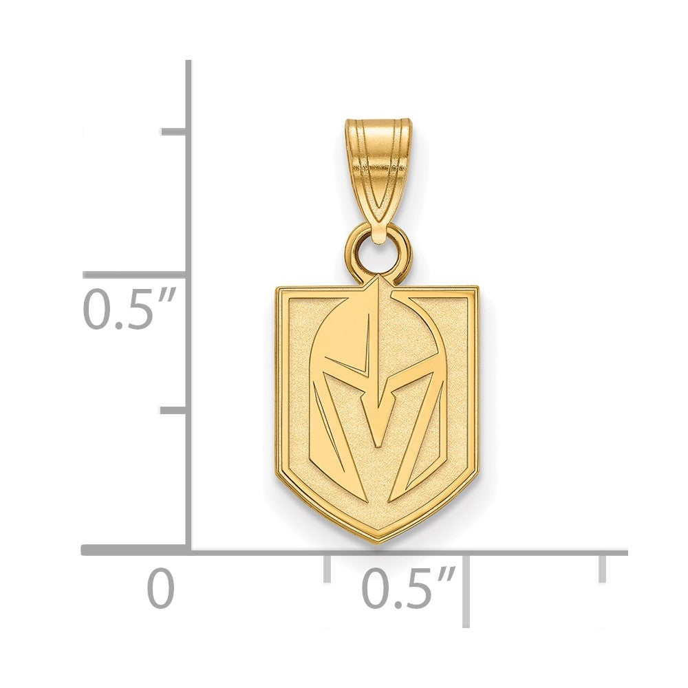 Sterling Silver Gold-plated NHL LogoArt NHL Vegas Golden Knights Small Pendant