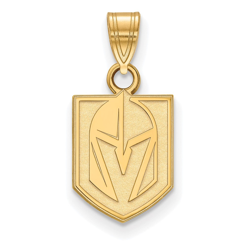 Sterling Silver Gold-plated NHL LogoArt NHL Vegas Golden Knights Small Pendant
