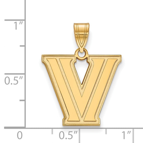 10k Gold LogoArt Villanova University Letter V Medium Pendant