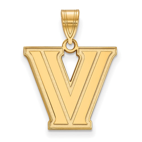 10k Gold LogoArt Villanova University Letter V Medium Pendant
