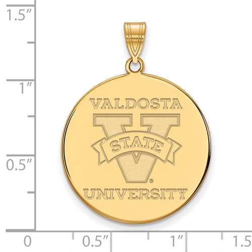 10k Gold LogoArt Valdosta State University Extra Large Disc Pendant
