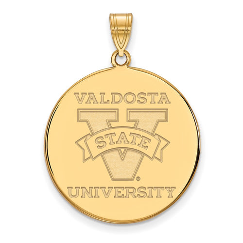 10k Gold LogoArt Valdosta State University Extra Large Disc Pendant