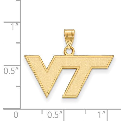 10k Gold LogoArt Virginia Tech V-T Small Pendant
