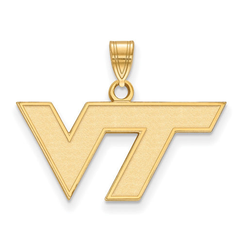 10k Gold LogoArt Virginia Tech V-T Small Pendant