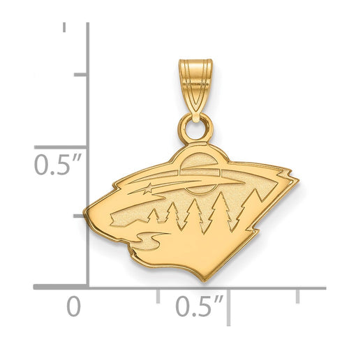 10k Gold NHL LogoArt Minnesota Wild Small Pendant