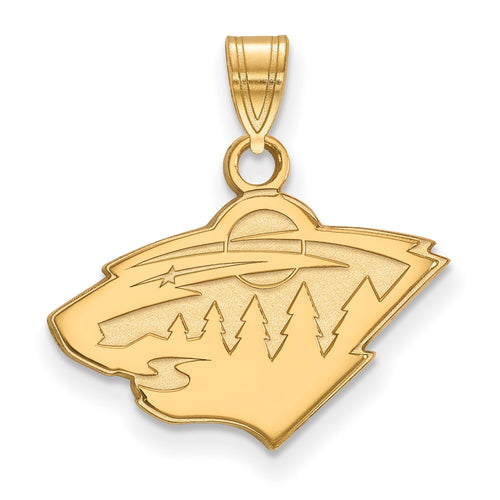 10k Gold NHL LogoArt Minnesota Wild Small Pendant