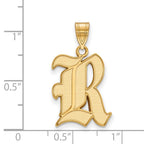 10k Gold LogoArt Rice University Letter R Large Pendant