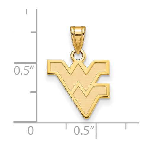 10k Gold LogoArt West Virginia University W-V Small Pendant
